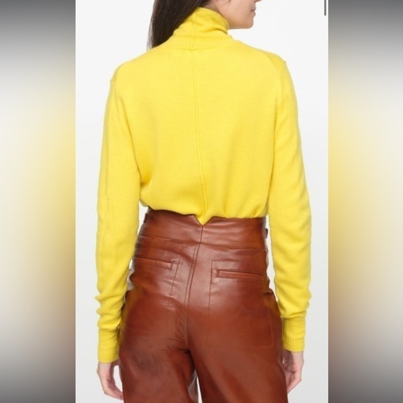 Sea New York Nora Turtleneck Mock Neck Sweater Yellow Wool Size Small - Picture 10 of 13